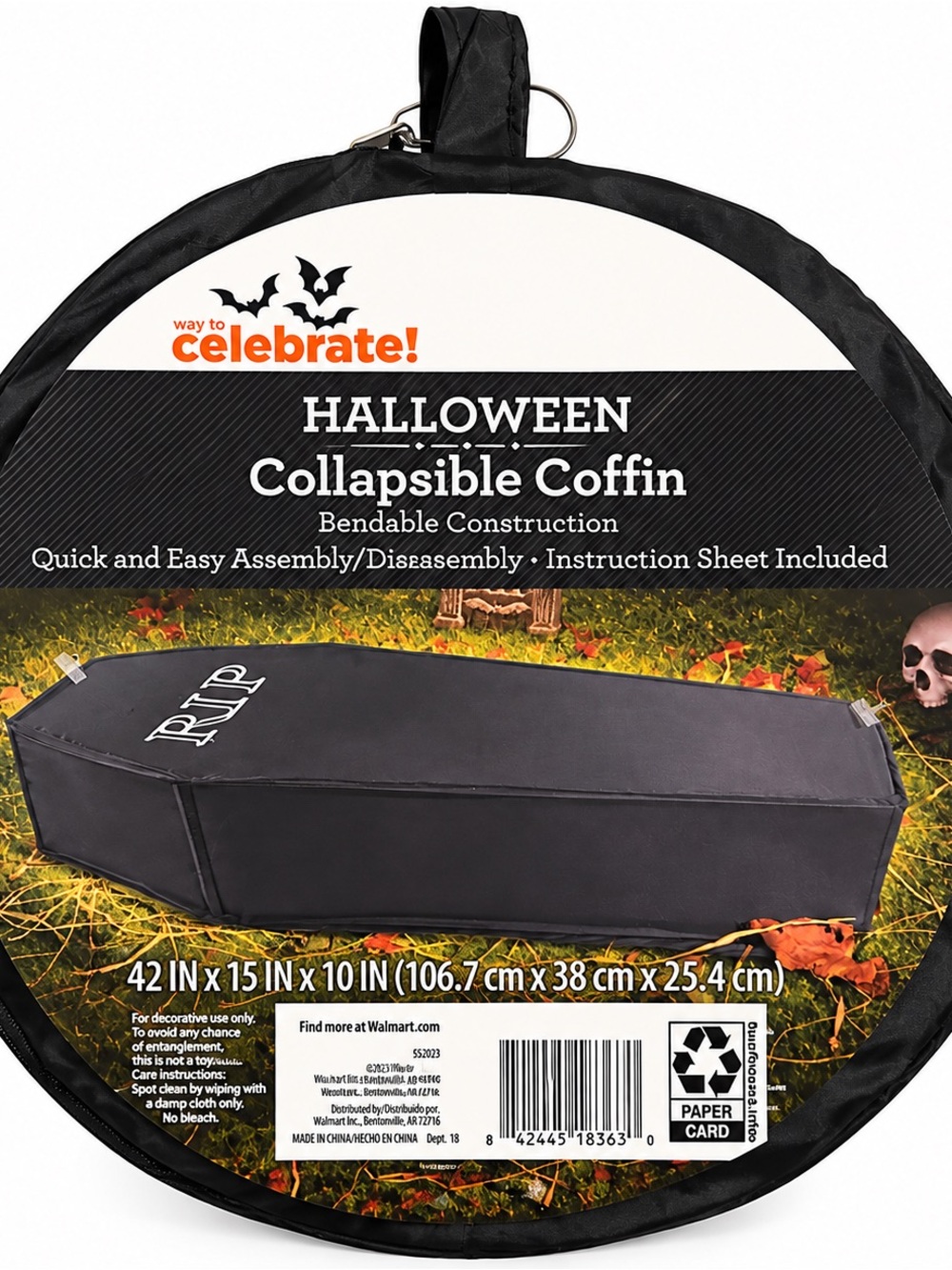Way to Celebrate! Halloween Collapsible Coffin - Black